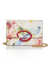 Oscar de la Renta O Pouchette Floral Print Shoulder Bag