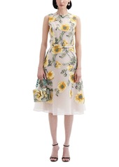 Oscar de la Renta Poppies Degrade Fil Coupe Dress