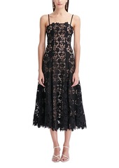 Oscar de la Renta Sleeveless Lace Midi Dress