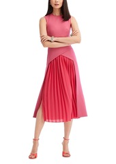 Oscar de la Renta Sleeveless Pleated Midi Dress