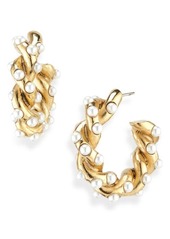 Oscar de la Renta Small Imitation Pearl Rope Hoop Earrings at Nordstrom