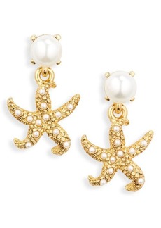 Oscar de la Renta Starfish Imitation Pearl Drop Earrings at Nordstrom