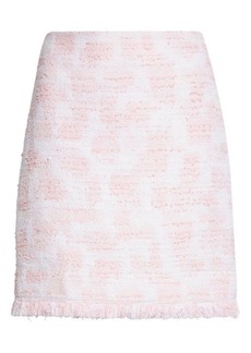 Oscar de la Renta Textured Tweed A-Line Skirt