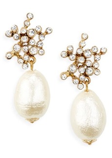 Oscar de la Renta Turbillion Imitation Pearl & Crystal Earrings at Nordstrom