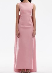 Oscar de la Renta Watteau Silk Satin Gown