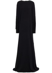 Oscar De La Renta Woman Bead-embellished Silk-crepe Gown Black