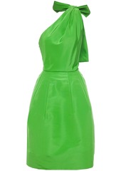 Oscar De La Renta Woman Bow-embellished Cutout Silk-taffeta Dress Green