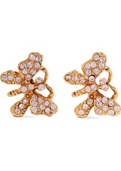 Oscar De La Renta Woman Oxidized Silver-tone Crystal Earrings Gold