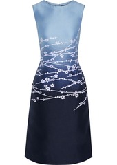 Oscar De La Renta Woman Dégradé Cotton-blend Jacquard Dress Midnight Blue