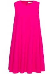 Oscar De La Renta Woman Flared Wool-blend Crepe Dress Bright Pink