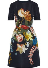 Oscar De La Renta Woman Floral-print Faille Dress Black