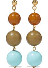 Oscar De La Renta Woman Gold-tone Beaded Earrings Multicolor