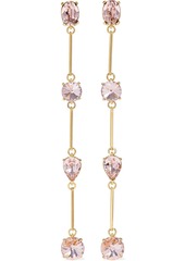 Oscar De La Renta Woman Gold-tone Crystal Clip Earrings Pink
