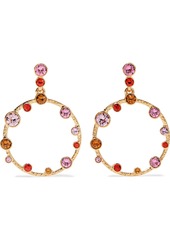 Oscar De La Renta Woman Gold-tone Crystal Earrings Gold