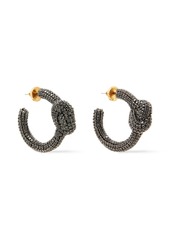 Oscar De La Renta Woman Gold-tone Crystal Earrings Black