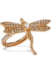 Oscar De La Renta Woman Gold-tone Faux Pearl And Crystal Ring Gold