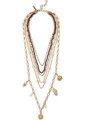 Oscar De La Renta Woman Gold-tone Quartz Crystal And Bead Necklace Gold