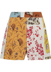 Oscar De La Renta Woman Printed Cotton-blend Poplin Shorts Multicolor