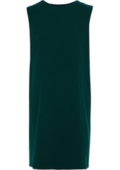 Oscar De La Renta Woman Printed Twill-trimmed Wool-blend Crepe Mini Dress Dark Green
