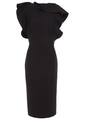 Oscar De La Renta Woman Ruffled Wool-blend Cady Dress Black