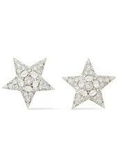 Oscar De La Renta Woman Silver-tone Crystal Clip Earrings Silver