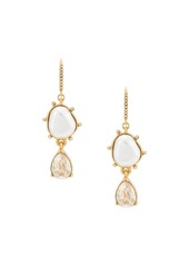 Oscar de la Renta pearl and crystal drop earrings