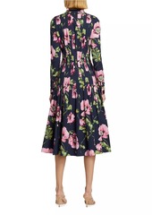 Oscar de la Renta Poppies Stretch-Cotton Poplin Shirtdress