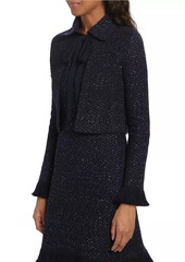 Oscar de la Renta Sequined Tieneck Knit Jacket