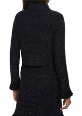 Oscar de la Renta Sequined Tieneck Knit Jacket