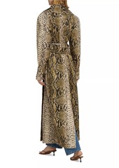 Oscar de la Renta Snake Cotton Double-Breasted Trench Coat