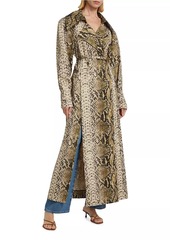 Oscar de la Renta Snake Cotton Double-Breasted Trench Coat