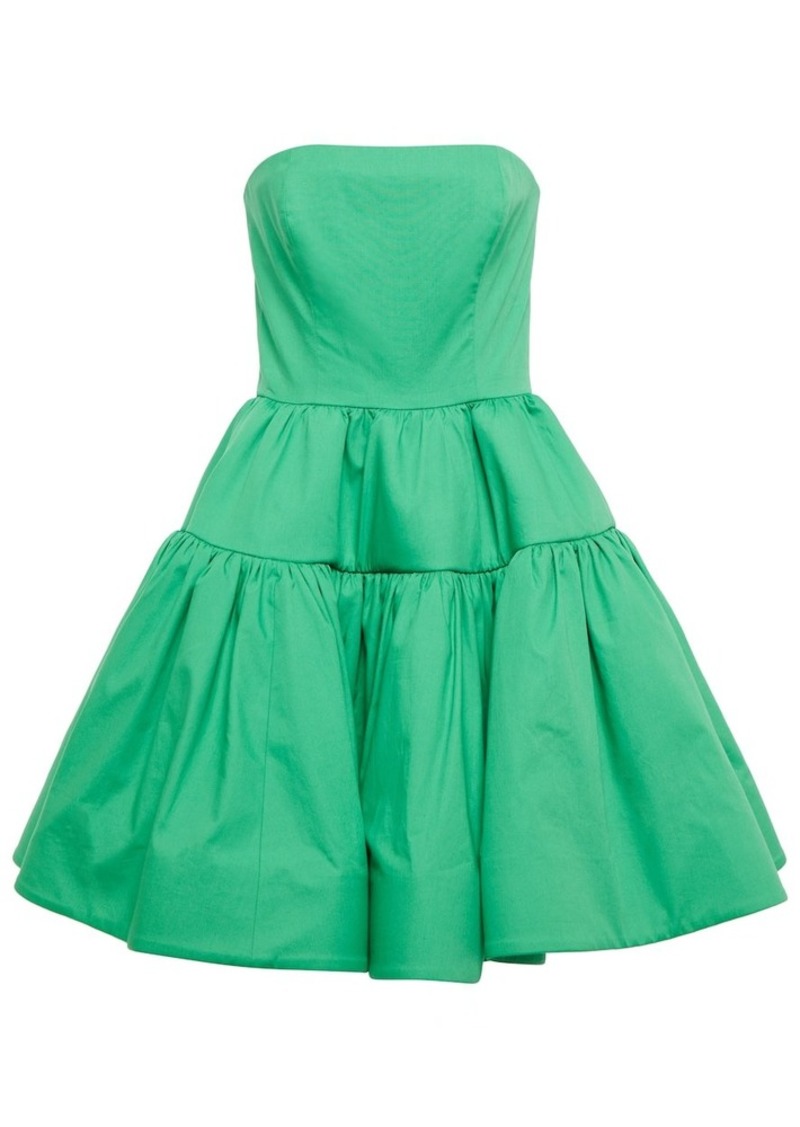 Oscar de la Renta Strapless cotton minidress