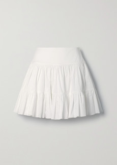 Oscar de la Renta Tiered Cotton-blend Poplin Mini Skirt