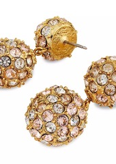 Oscar de la Renta Tri Goldtone & Crystal Ball Drop Earrings