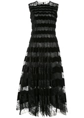 Oscar de la Renta velour panelled lace long dress