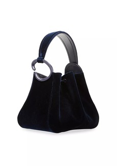 Oscar de la Renta Velvet Drawstring O-Handle Bag