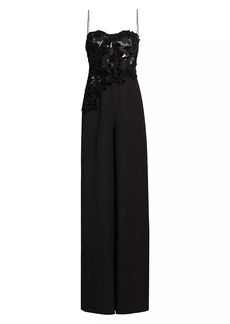 Oscar de la Renta Velvet Guipure Jumpsuit