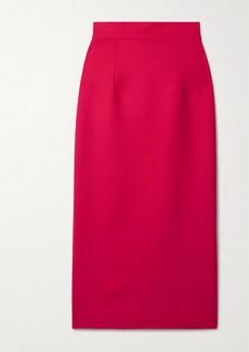 Oscar de la Renta Wool-blend Crepe Midi Skirt