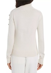 Oscar de la Renta Wool Crystal-Embellished Turtleneck Sweater