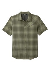 Outdoor Research Astroman Check Short Sleeve Snap-Up Sun Shirt in Fatigue Plaid at Nordstrom