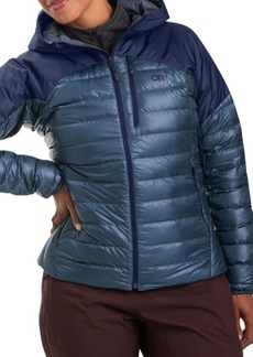 Outdoor Research Helium 800 Fill Power Water Resistant Down Jacket in Nimbus/Naval Blue at Nordstrom