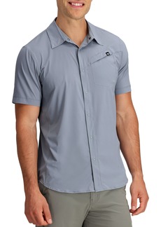 Outdoor Research Men's Astroman Short-Sleeve Sun Shirt, Medium, Blue