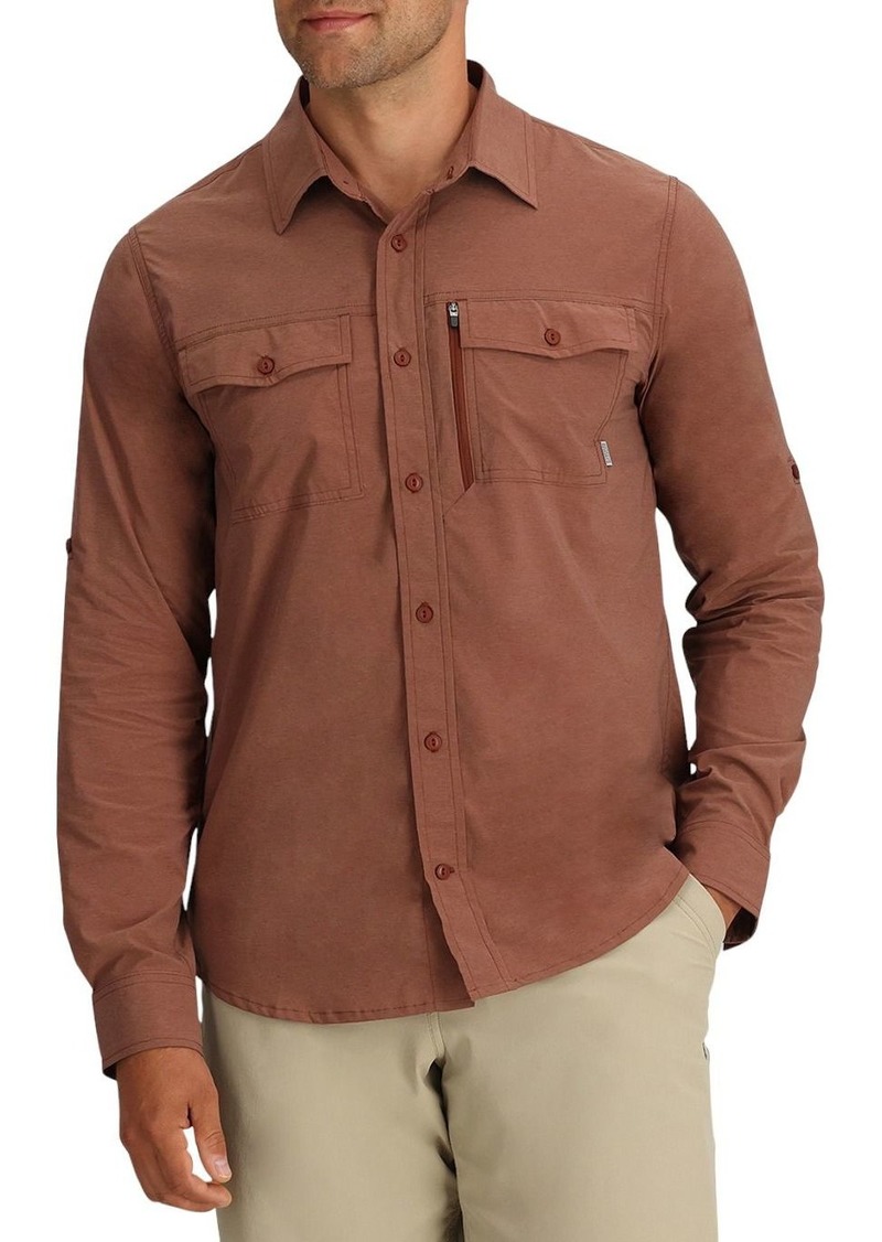Outdoor Research Men's Way Station LS Shirt, Medium, Brown