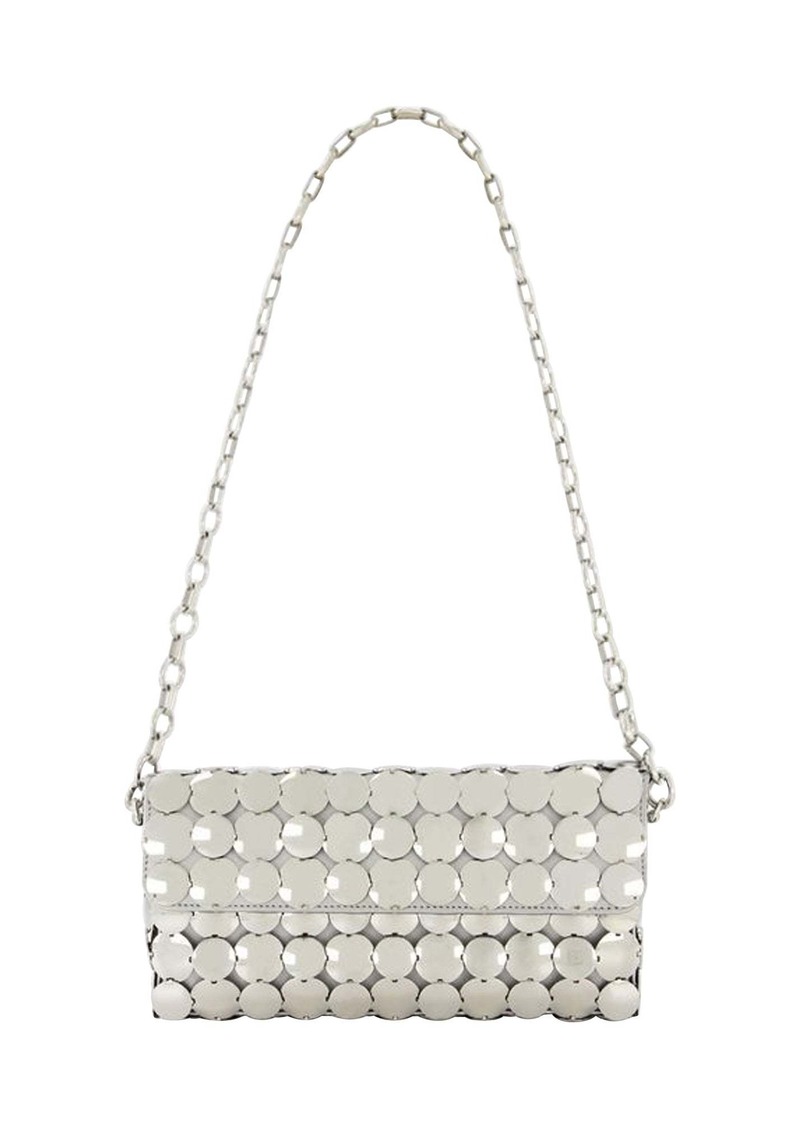 Button Baguette Crossbody - Paco Rabanne - Silver