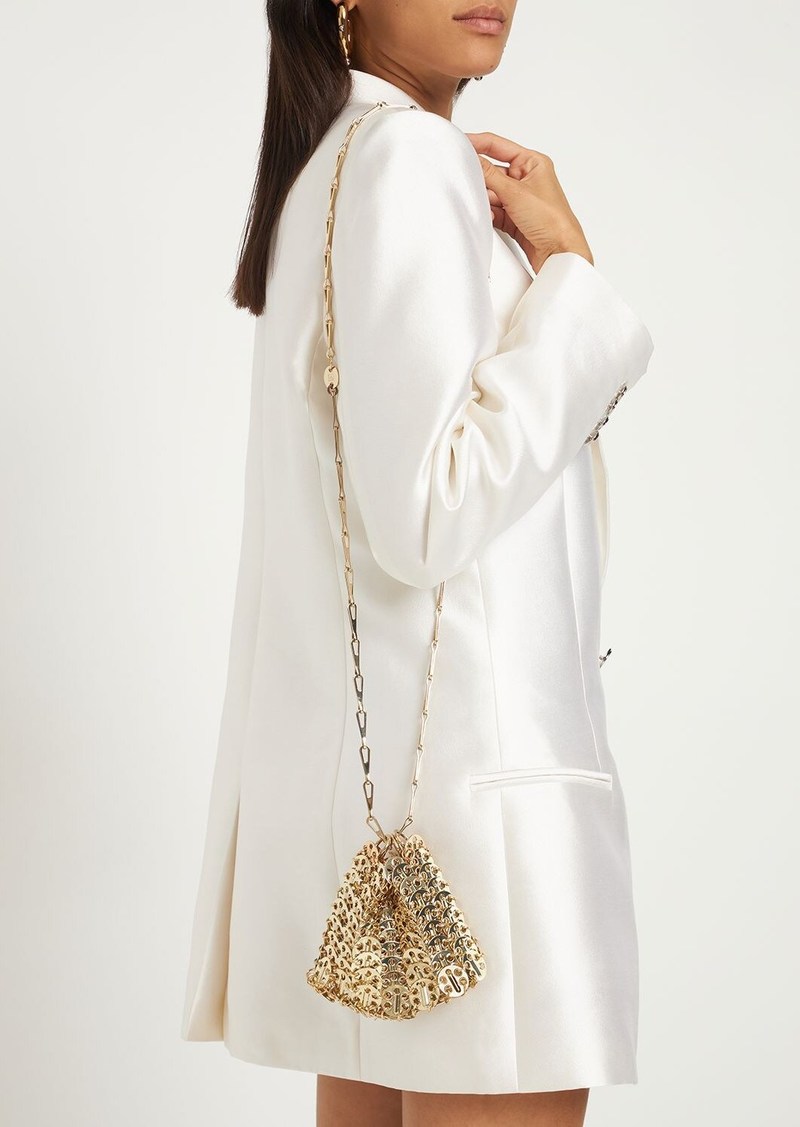 Paco Rabanne Sac Mesh Bucket Bag In Gold