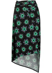Paco Rabanne floral print asymmetric skirt