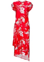 Paco Rabanne Hawaiian print asymmetric midi dress