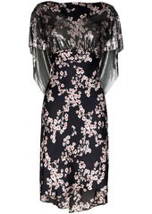 Paco Rabanne layered floral-print chainmail midi dress