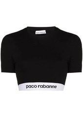 Paco Rabanne logo-hem cropped T-shirt