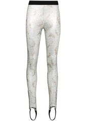 Paco Rabanne metallic-finish stirrup-cuff leggings